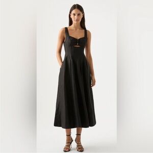 Aje Divinity Pearl Pin Midi Dress - US 10